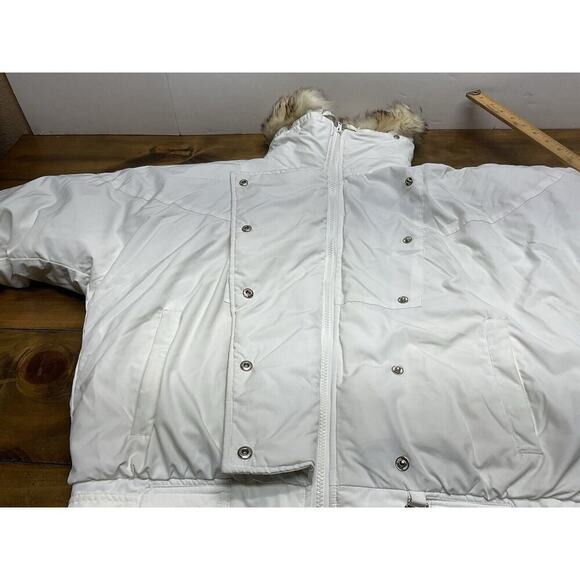 Vintage Obermeyer Sport Puffer Down Ski Parka Jacket White Fur Collar Size 8 - Picture 8 of 16